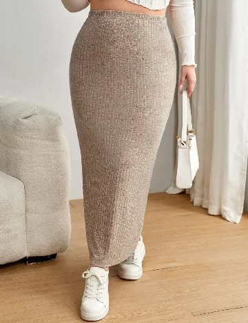 Fusta SHEIN CURVE, crem Crem