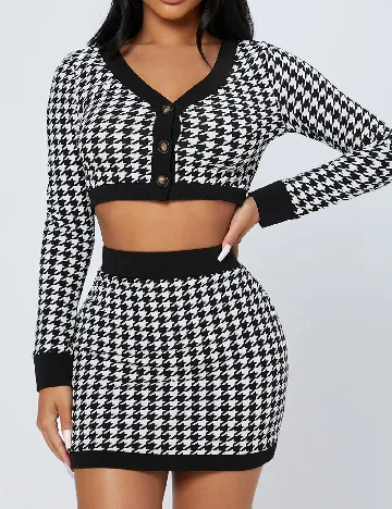 Compleu SHEIN, alb/negru Negru