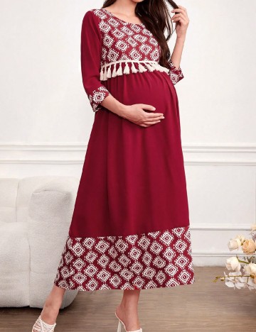 Rochie lunga SHEIN Maternity, visiniu