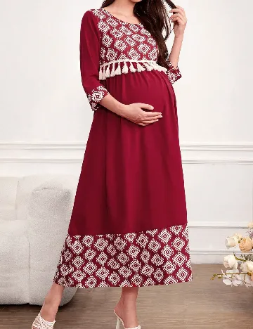 Rochie lunga SHEIN Maternity, visiniu Rosu
