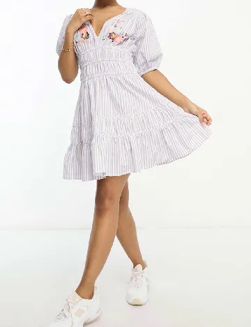 Rochie scurta ASOS, alb/mov Mov