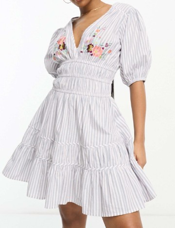 Rochie scurta ASOS, alb/mov
