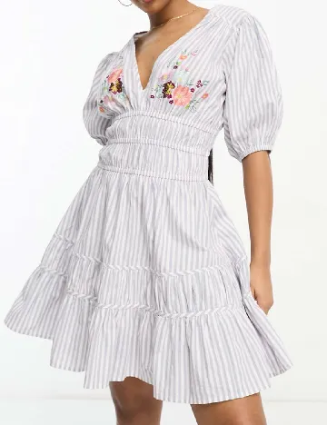 Rochie scurta ASOS, alb/mov Mov
