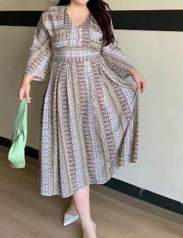 Rochie lunga Dazy Plus Size, mix culori Mix culori