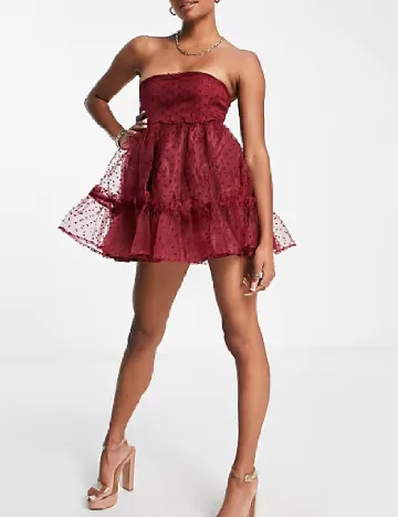 Rochie scurta Jaded Rose, visiniu Rosu