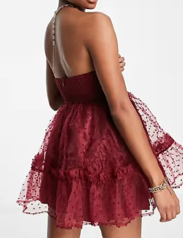 Rochie scurta Jaded Rose, visiniu Rosu