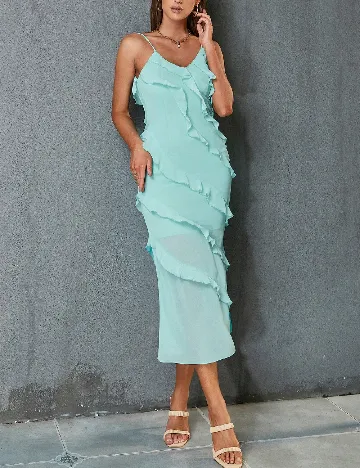 Rochie lunga SHEIN, verde Verde