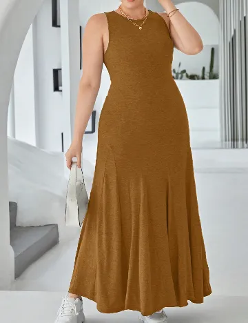 Rochie lunga SHEIN CURVE, maro Maro
