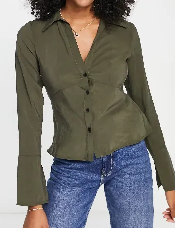 Camasa ASOS, kaki Verde