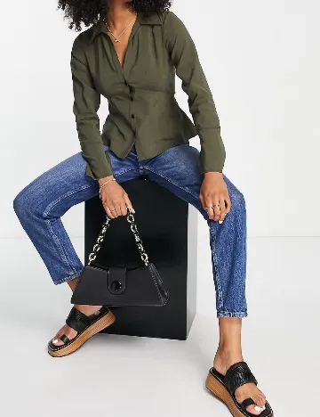 Camasa ASOS, kaki Verde