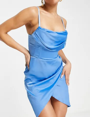 Rochie scurta First Distraction, albastru Albastru
