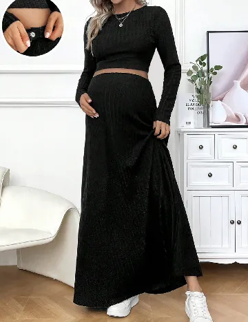 Compleu SHEIN Maternity, negru Negru