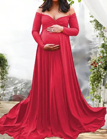 Rochie lunga SHEIN Maternity, roz Rosu