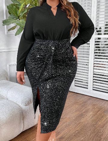 Rochie medie SHEIN CURVE, negru
