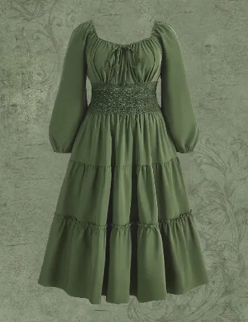 Rochie lunga SHEIN CURVE, verde Negru