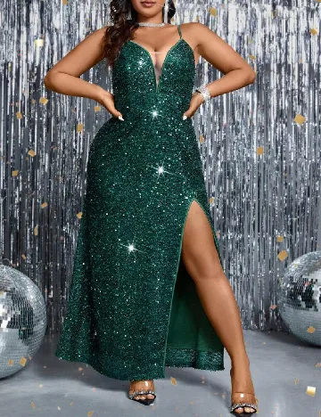 Rochie lunga SHEIN CURVE, verde Verde