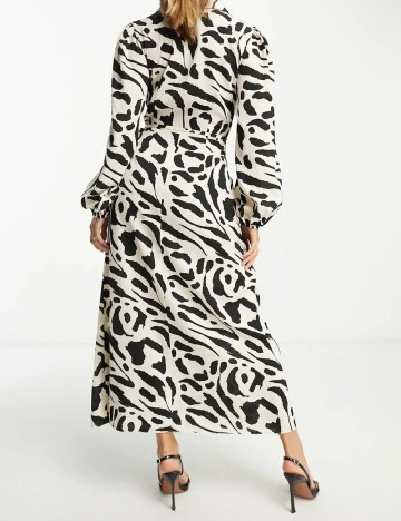 Rochie lunga ASOS, alb/negru