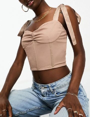 Top LACE & BEADS, crem