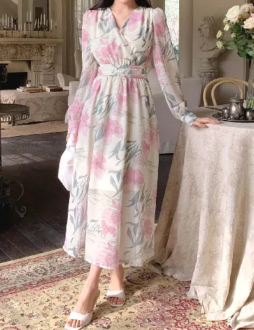 Rochie lunga Dazy, floral Floral print