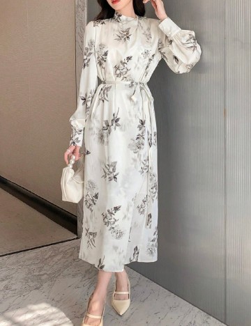 Rochie medie Dazy, ecru