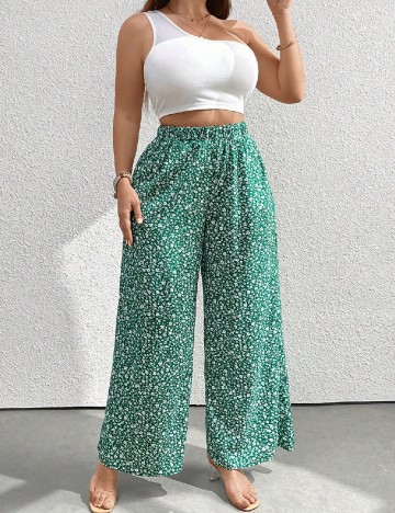 Compleu SHEIN CURVE, alb/verde