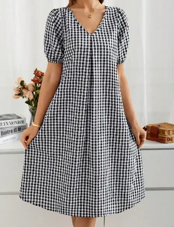 Rochie medie Emery Rose Curve, alb/negru Negru