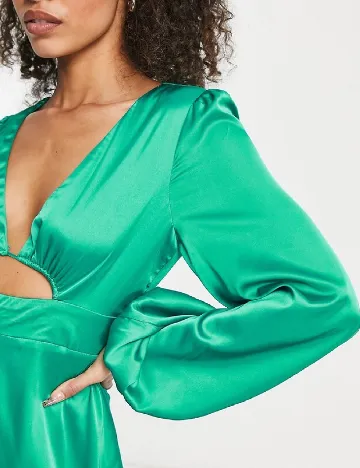 Rochie scurta Parallel Lines, verde Verde