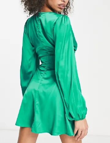 Rochie scurta Parallel Lines, verde Verde