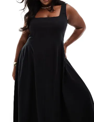 Rochie lunga ASOS Curve, negru Negru