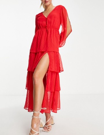 Rochie lunga Miss Selfridge, rosu
