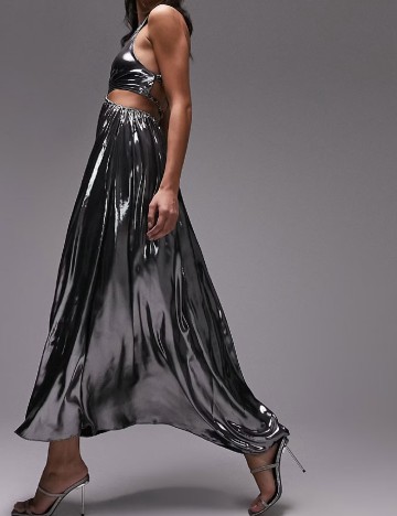 Rochie lunga Top Shop, argintiu