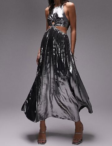 Rochie lunga Top Shop, argintiu