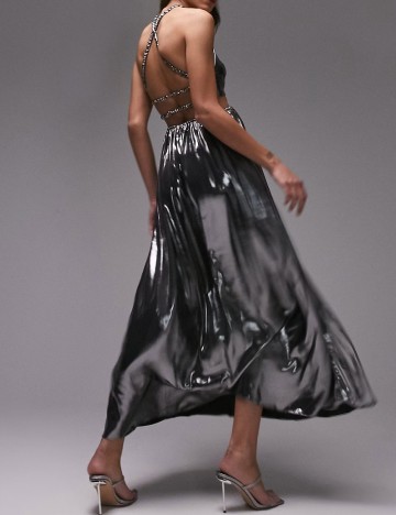 Rochie lunga Top Shop, argintiu