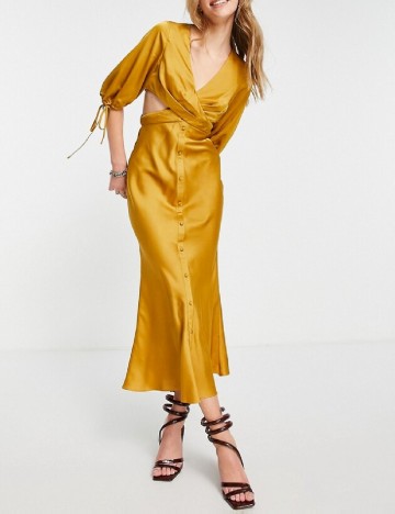 Rochie medie ASOS, mustar