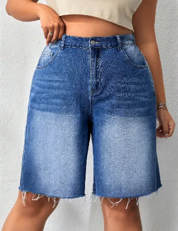 Pantaloni scurti SHEIN CURVE, albastru Albastru