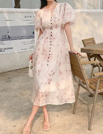 Rochie medie Dazy, crem Crem