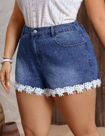 Pantaloni scurti SHEIN CURVE, albastru Albastru