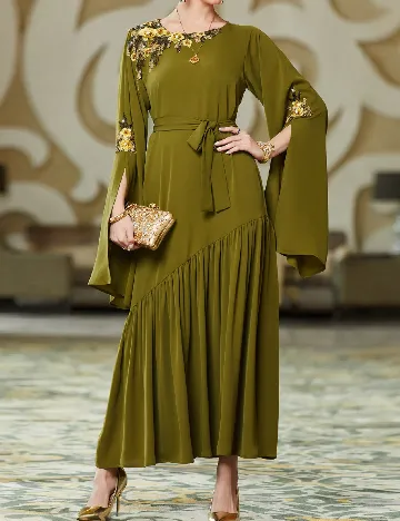 Rochie lunga SHEIN, verde Verde