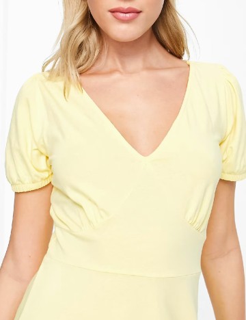 Rochie scurta Pieces, galben