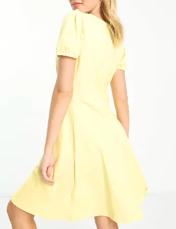 Rochie scurta Pieces, galben Galben