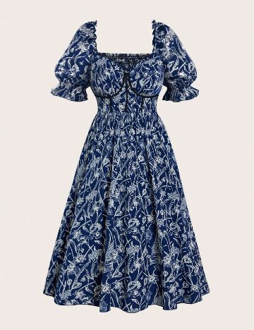 Rochie medie SHEIN CURVE, albastru