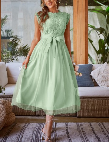 Rochie medie Simplee, verde