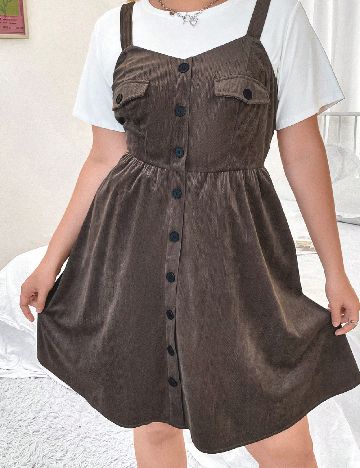Rochie scurta SHEIN CURVE, maro