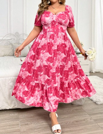 Rochie lunga SHEIN CURVE, roz