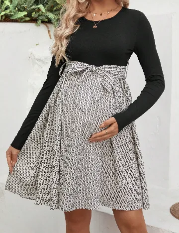 Rochie scurta SHEIN Maternity, negru/maro Negru