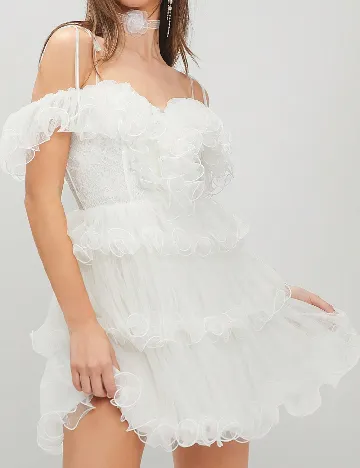 Rochie scurta SHEIN, alb Alb