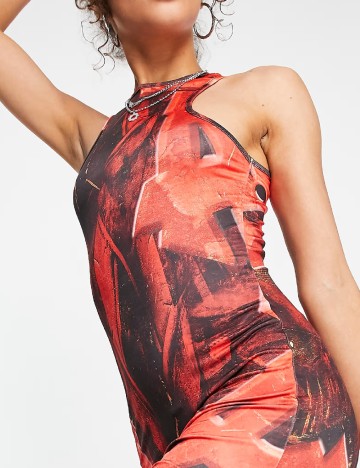 Rochie medie Public Desire, rosu
