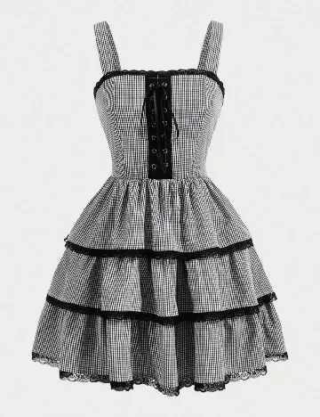 Rochie scurta SHEIN, alb/negru Negru