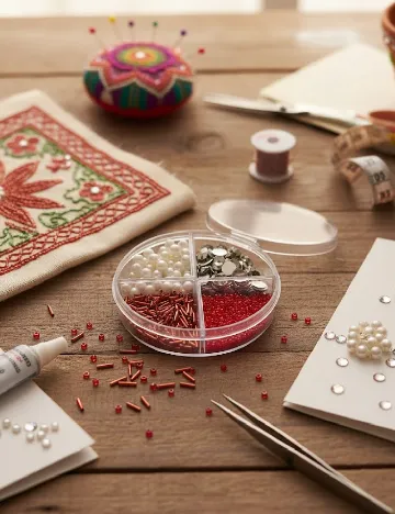 Decoratiuni artizanale Hobby Flora, rosu/alb Rosu