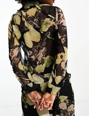 Camasa ASOS, negru/verde Negru